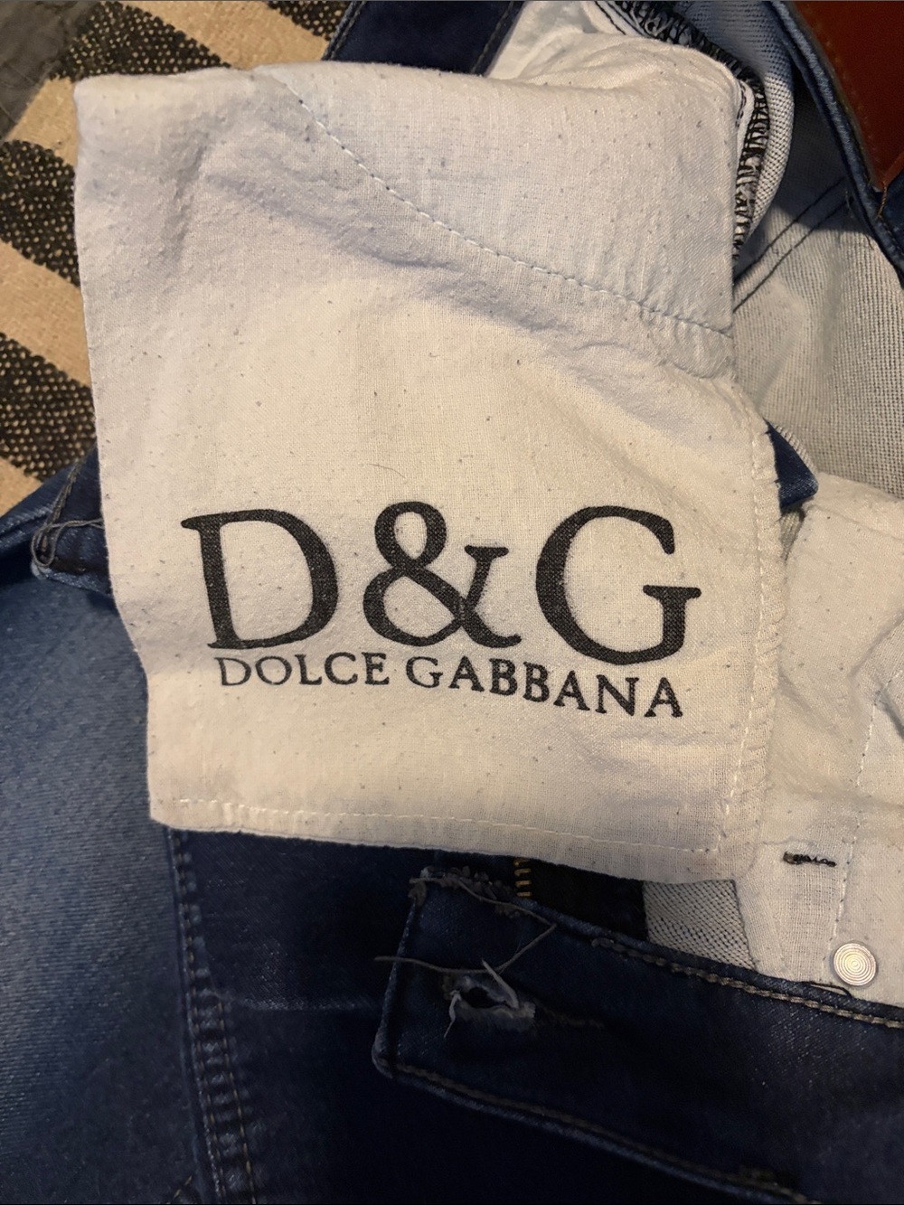 Vintage D&G Dolce & Gabbana Jeans Size 30 Y2K Whiskered Denim - Picture 8 of 9